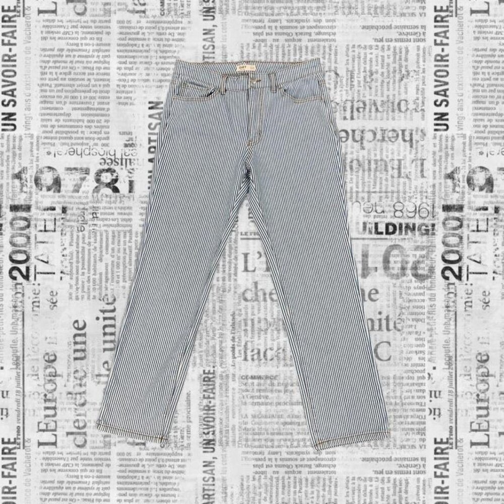 Women's Striped Straight Leg Jeans